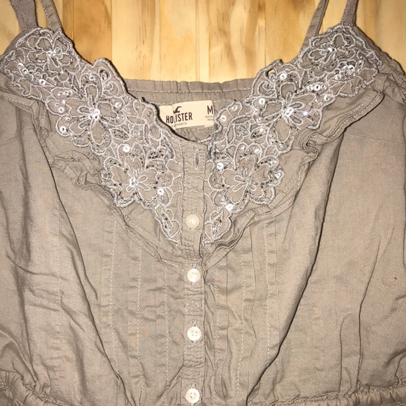 Hollister beige tank top with beading - Picture 2 of 3